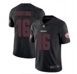 Men's San Francisco 49ers #16 Joe Montana Black Impact Limited Stitched Jersey