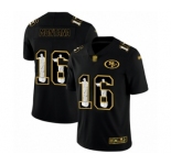 Men's San Francisco 49ers #16 Joe Montana Black Jesus Faith Limited Football Jersey