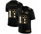 Men's San Francisco 49ers #16 Joe Montana Black Jesus Faith Limited Football Jersey