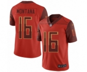 Men's San Francisco 49ers #16 Joe Montana Limited Red City Edition Football Jersey