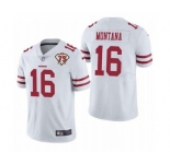 Men's San Francisco 49ers #16 Joe Montana White 2021 75th Anniversary Vapor Untouchable Limited Stitched Football Jersey