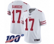 Men's San Francisco 49ers #17 Emmanuel Sanders White Vapor Untouchable Limited Player 100th Season Football Jersey