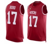 Men's San Francisco 49ers #17 Jalen Hurd Limited Red Player Name & Number Tank Top Football Jersey
