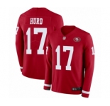 Men's San Francisco 49ers #17 Jalen Hurd Limited Red Therma Long Sleeve Football Jersey