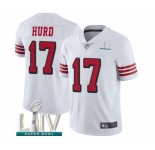 Men's San Francisco 49ers #17 Jalen Hurd Limited White Rush Vapor Untouchable Super Bowl LIV Bound Football Jersey