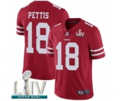 Men's San Francisco 49ers #18 Dante Pettis Red Team Color Vapor Untouchable Limited Player Super Bowl LIV Bound Football Jersey