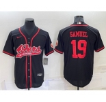 Men's San Francisco 49ers #19 Deebo Samuel Black Stitched Cool Base Nike Baseball Jersey