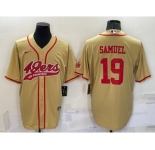 Men's San Francisco 49ers #19 Deebo Samuel Gold Stitched Cool Base Nike Baseball Jersey