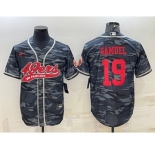 Men's San Francisco 49ers #19 Deebo Samuel Grey Camo With Patch Cool Base Stitched Baseball Jersey