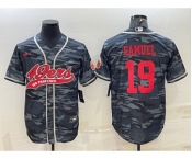 Men's San Francisco 49ers #19 Deebo Samuel Grey Camo With Patch Cool Base Stitched Baseball Jersey