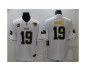 Men's San Francisco 49ers #19 Deebo Samuel Nike White-Gold Limited Throwback Jersey