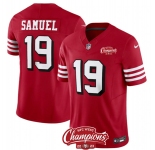 Men's San Francisco 49ers #19 Deebo Samuel Red 2023 F.U.S.E. NFC West Champions Patch Alternate Football Stitched Jersey