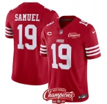 Men's San Francisco 49ers #19 Deebo Samuel Red 2023 F.U.S.E. With 1-star C Ptach And NFC West Champions Patch Football Stitched Jersey