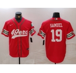 Men's San Francisco 49ers #19 Deebo Samuel Red Mexico Cool Base Stitched Baseball Jersey