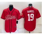 Men's San Francisco 49ers #19 Deebo Samuel Red Stitched Cool Base Nike Baseball Jersey