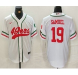 Men's San Francisco 49ers #19 Deebo Samuel White Mexico Cool Base Stitched Baseball Jersey