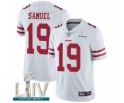 Men's San Francisco 49ers #19 Deebo Samuel White Vapor Untouchable Limited Player Super Bowl LIV Bound Football Jersey