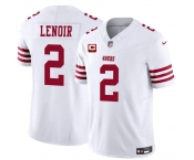 Men's San Francisco 49ers #2 Deommodore Lenoir White 2025 F.U.S.E. With 1-Star C Patch Vapor Untouchable Limited Stitched Football Jersey