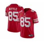Men's San Francisco 49ers 2022 #85 George Kittle Red New Scarlet With 4-star C Patch Vapor Untouchable Limited Stitched Football Jersey