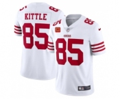 Men's San Francisco 49ers 2022 #85 George Kittle White New Scarlet With 4-star C Patch Vapor Untouchable Limited Stitched Football Jersey