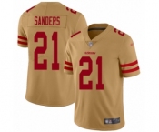 Men's San Francisco 49ers #21 Deion Sanders Limited Gold Inverted Legend Football Jersey