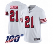 Men's San Francisco 49ers #21 Deion Sanders Limited White Rush Vapor Untouchable 100th Season Football Jersey