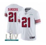Men's San Francisco 49ers #21 Deion Sanders Limited White Rush Vapor Untouchable Super Bowl LIV Bound Football Jersey