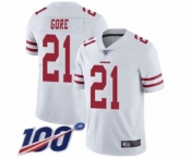 Men's San Francisco 49ers #21 Frank Gore White Vapor Untouchable Limited Player 100th Season Football Jersey