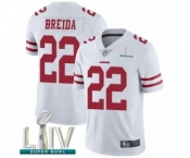 Men's San Francisco 49ers #22 Matt Breida White Vapor Untouchable Limited Player Super Bowl LIV Bound Football Jersey