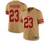 Men's San Francisco 49ers #23 Ahkello Witherspoon Limited Gold Inverted Legend Football Jersey