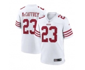 Men's San Francisco 49ers #23 Christian McCaffrey 2022 New White Vapor Untouchable Limited Stitched Jersey