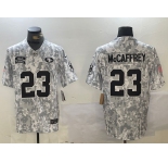 Men's San Francisco 49ers #23 Christian McCaffrey 2024 Arctic Camo Salute To Service Limited Stitched Football Jersey