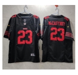 Men's San Francisco 49ers #23 Christian McCaffrey Black 2023 F.U.S.E. Vapor Untouchable Limited Stitched Football Jersey
