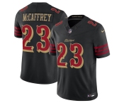 Men's San Francisco 49ers #23 Christian McCaffrey Black 2025 F.U.S.E. “Rivalries” Vapor Limited Football Stitched Jersey