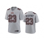 Men's San Francisco 49ers #23 Christian McCaffrey Gray Atmosphere Fashion Stitched Game Jersey