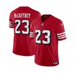 Men's San Francisco 49ers #23 Christian McCaffrey New Red 2023 F.U.S.E. Vapor Untouchable Limited Stitched Football Jersey