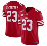 Men's San Francisco 49ers #23 Christian McCaffrey Red 2025 F.U.S.E. With 2-Star C Patch Vapor Untouchable Limited Stitched Football Jersey