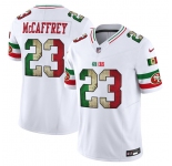 Men's San Francisco 49ers #23 Christian McCaffrey White 2025 F.U.S.E. Mexico Vapor Limited Football Stitched Jersey