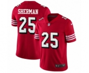 Men's San Francisco 49ers #25 Richard Sherman Limited Red Rush Vapor Untouchable Football Jerseys