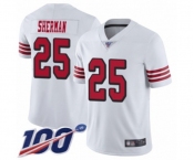 Men's San Francisco 49ers #25 Richard Sherman Limited White Rush Vapor Untouchable 100th Season Football Jersey