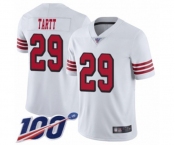 Men's San Francisco 49ers #29 Jaquiski Tartt Limited White Rush Vapor Untouchable 100th Season Football Jersey