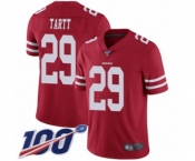 Men's San Francisco 49ers #29 Jaquiski Tartt Red Team Color Vapor Untouchable Limited Player 100th Season Football Jersey