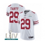 Men's San Francisco 49ers #29 Jaquiski Tartt White Vapor Untouchable Limited Player Super Bowl LIV Bound Football Jersey