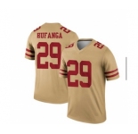 Men's San Francisco 49ers #29 Talanoa Hufanga Gold Inverted Legend Jersey