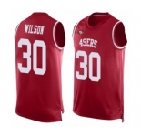 Men's San Francisco 49ers #30 Jeff Wilson Limited Red Player Name & Number Tank Top Football Jersey
