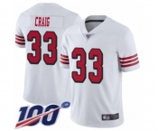 Men's San Francisco 49ers #33 Roger Craig Limited White Rush Vapor Untouchable 100th Season Football Jersey