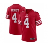 Men's San Francisco 49ers #4 Jake Moody Red Football Stitched Game Jersey