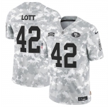 Men's San Francisco 49ers #42 Ronnie Lott 2024 F.U.S.E Arctic Camo Salute To Service Limited Stitched Football Jersey