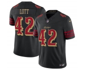 Men's San Francisco 49ers #42 Ronnie Lott Black 2025 F.U.S.E. “Rivalries” Vapor Limited Football Stitched Jersey