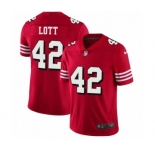 Men's San Francisco 49ers #42 Ronnie Lott Limited Red Rush Vapor Untouchable Football Jerseys